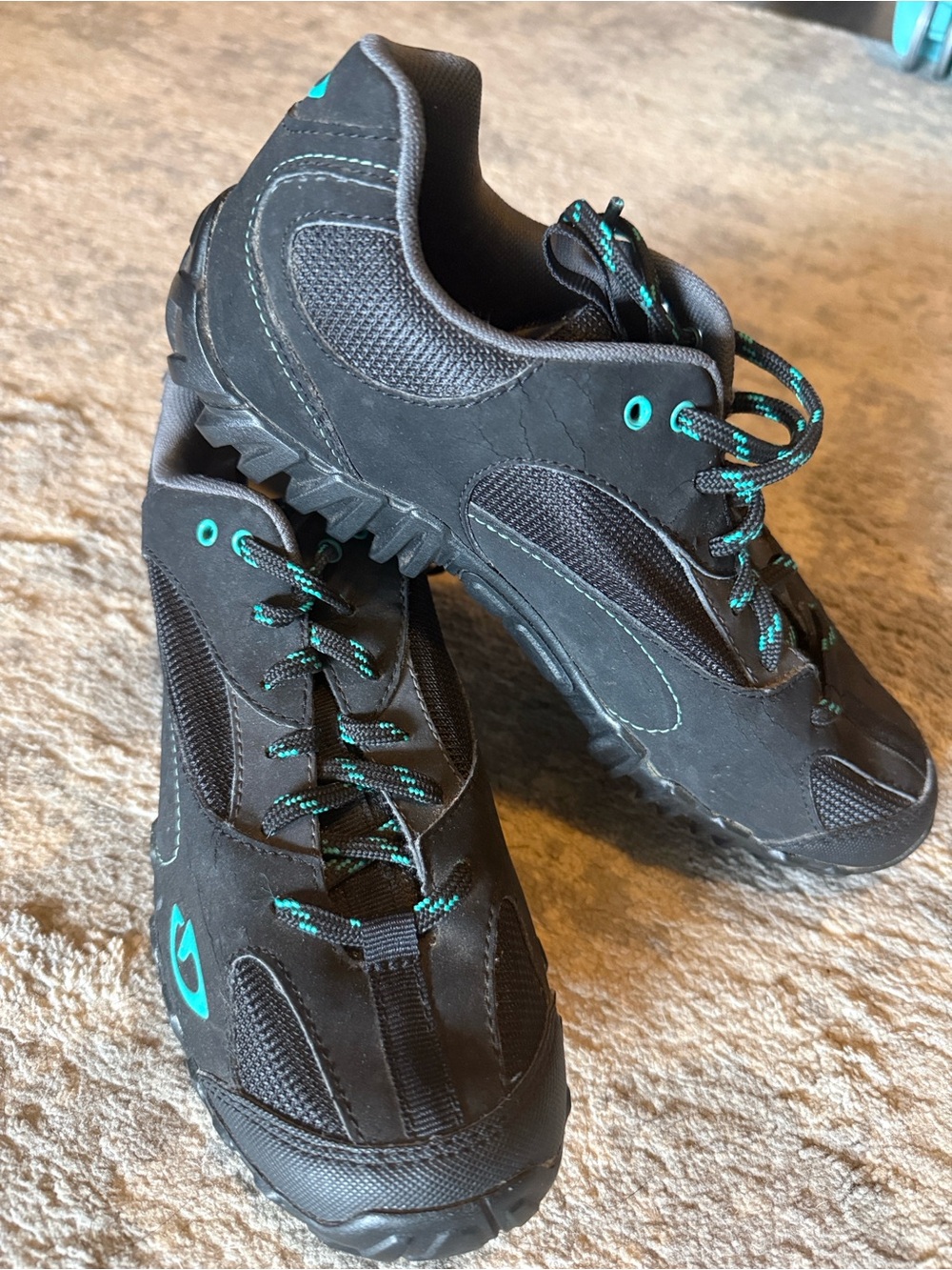 Women’s Black Athletic Sneakers with Teal Accents